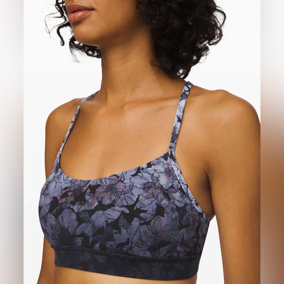 Lululemon Flow Y Bra Nulu Nightfall Blossom Multi Flow Y Loungline Bra Size 4 - Picture 3 of 9